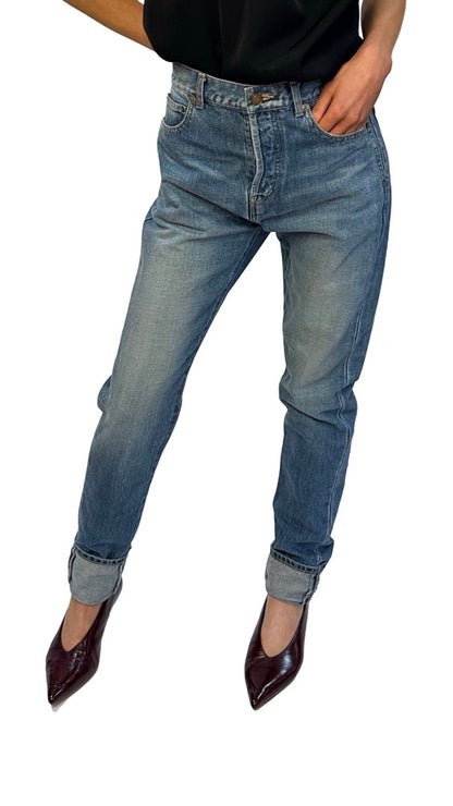 Saint Laurent Blue Slim Leg Jeans. Size: 29