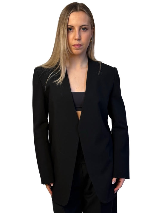 Camilla & Marc Black Collarless 'Valentina' Cut Out Back Blazer. Size: 6