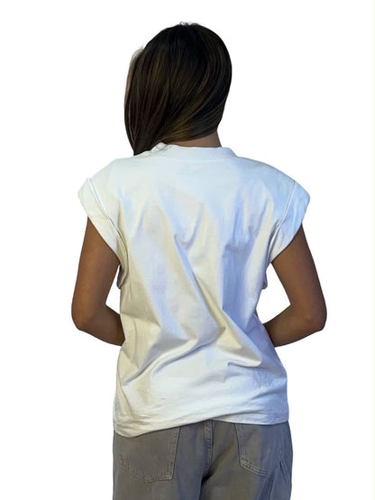 Alexander McQueen White Shoulder Pad Muscle Top. Size: S