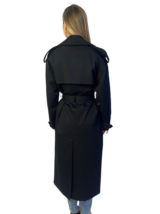 Camilla & Marc Black 'Evans' Classic Double Breasted Trench Coat. Size: S/M