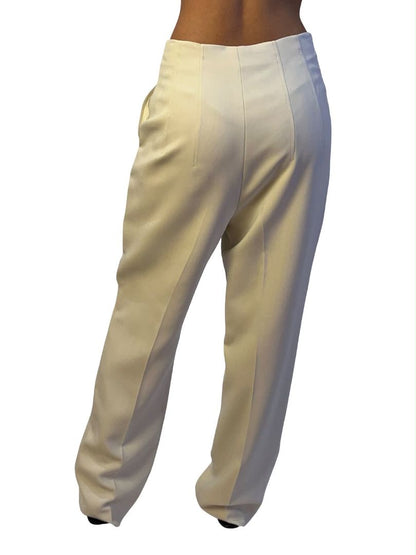 Scanlan Theodore Neutral Pleated Trousers. Size: 8