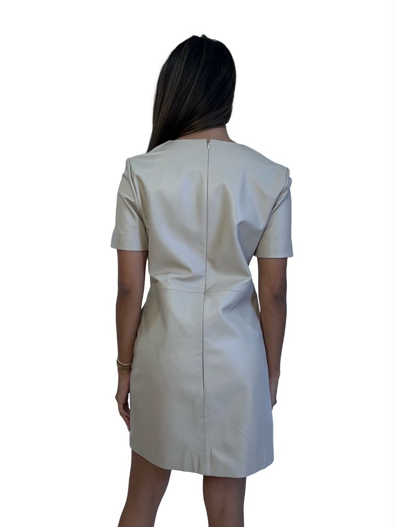 Scanlan Theodore Nude Leather Dress. Size: 8