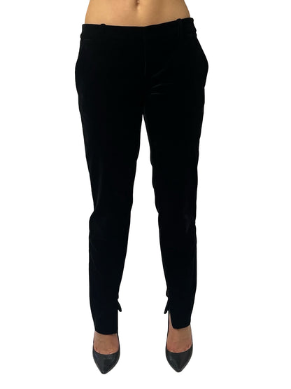 Gucci Black Velvet Side Stripe Suit Pant W Inner Ankle Zips. Size: 44
