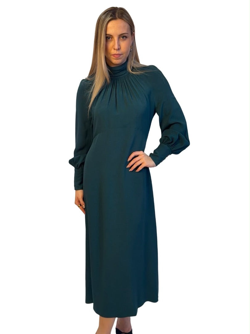 Zimmermann Dark Turquoise Roll Neck Long Dress. Size: 1