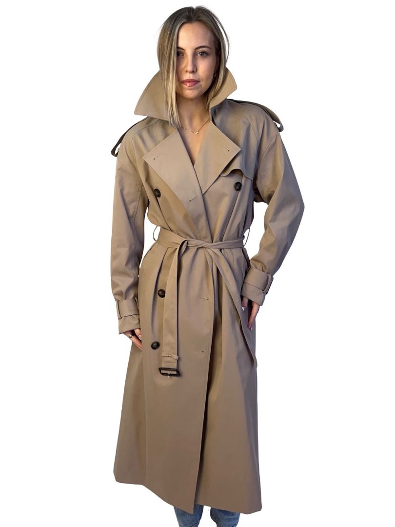Camilla & Marc Sand 'Evans' Classic Double Breasted Trench Coat. Size: S/M