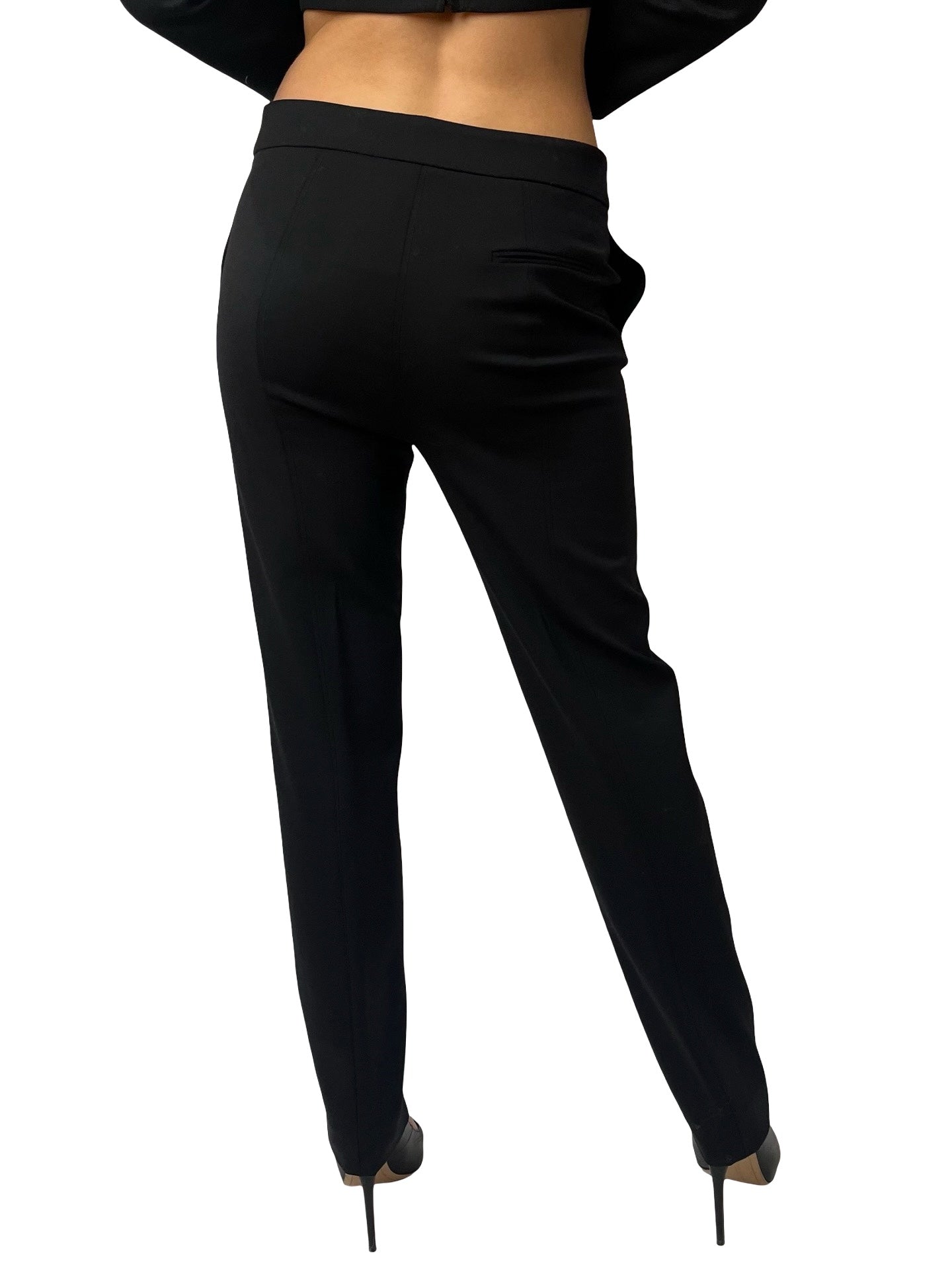 Oscar de la Renta Black Wool Pleated Suit Pants. Size: 6