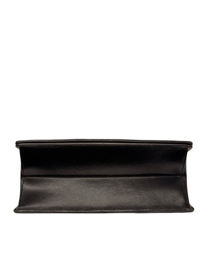 Off-White Black Leather ‘Cut Here’ Top Handle Crossbody Bag.