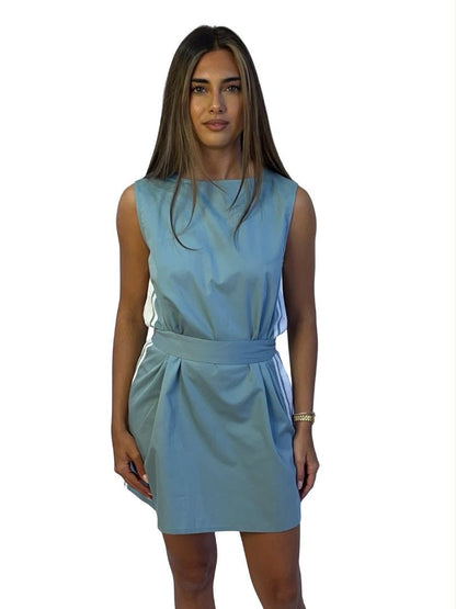 Lucy Folk Blue Side Stripe Dress. Size: S/M