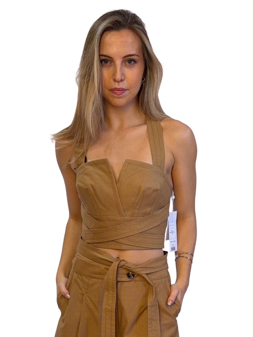 Zimmermann Tan Bustier Wrap Top. Size: 1