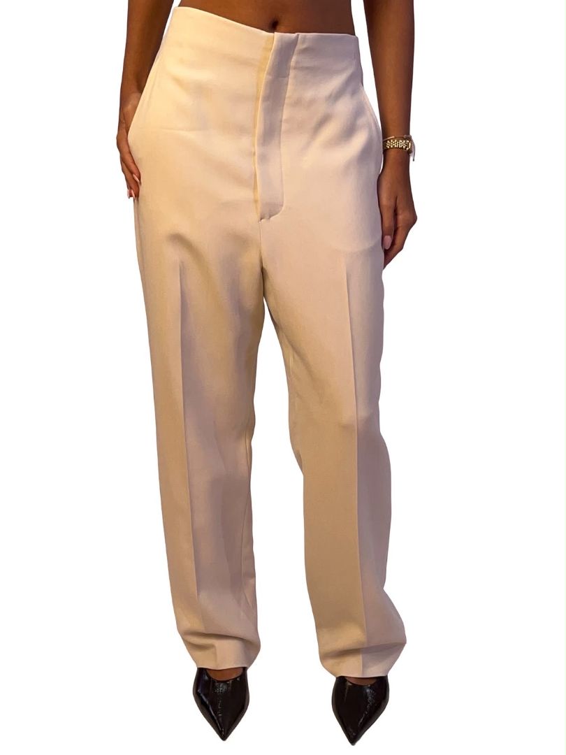 Scanlan Theodore Neutral Pleated Trousers. Size: 8