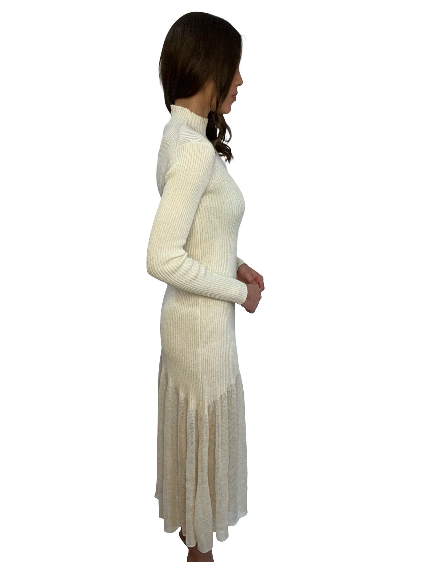 Chanel Ivory 2024 Runway Collection Virgin Wool Dress. Size: 36