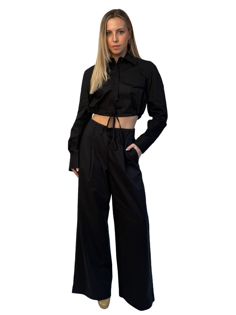 Scanlan Theodore Black Cargo Shirt / Trouser Set. Size: 6-10