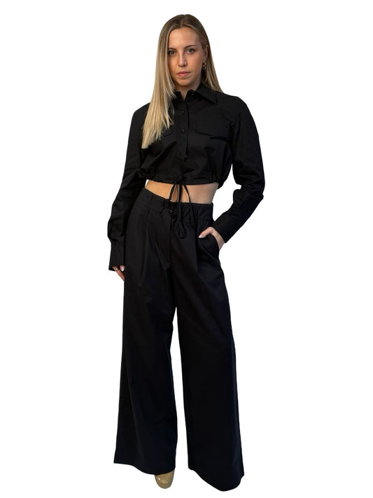 Scanlan Theodore Black Cargo Shirt / Trouser Set. Size: 6-10