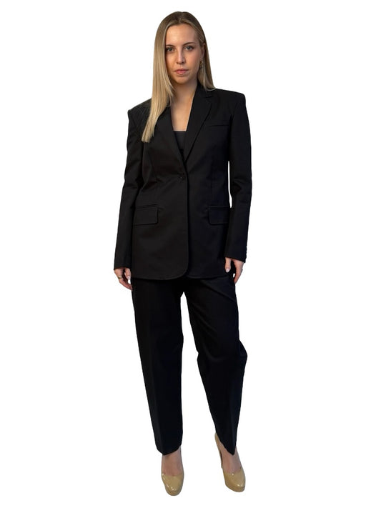 Scanlan Theodore Black Tailored Cotton Suit Set. Size: 10