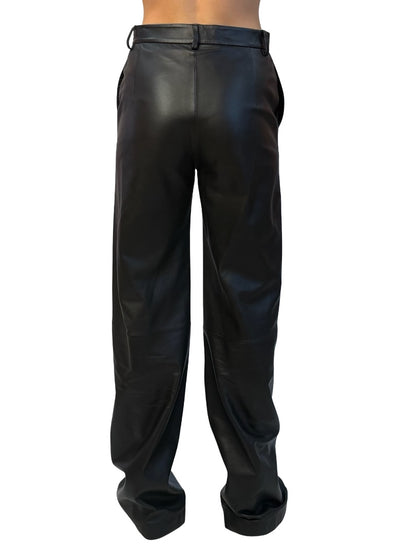 Scanlan Theodore Black Wide Leg Leather Pant. Size: 8