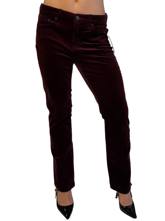 Ralph Lauren Burgundy Petite Mid Rise Straight Leg Pant. Size: 10P