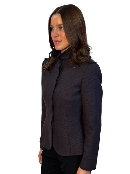 Giorgio Armani Grey Silk/Wool Blend Woven Jacket. Size: 44