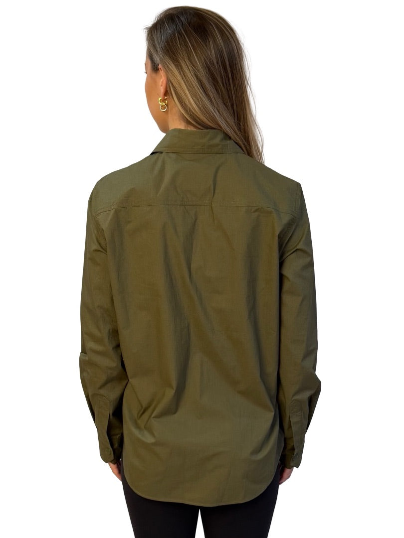 Zadig & Voltaire Khaki Cotton Pocketed Shirt. Size: L