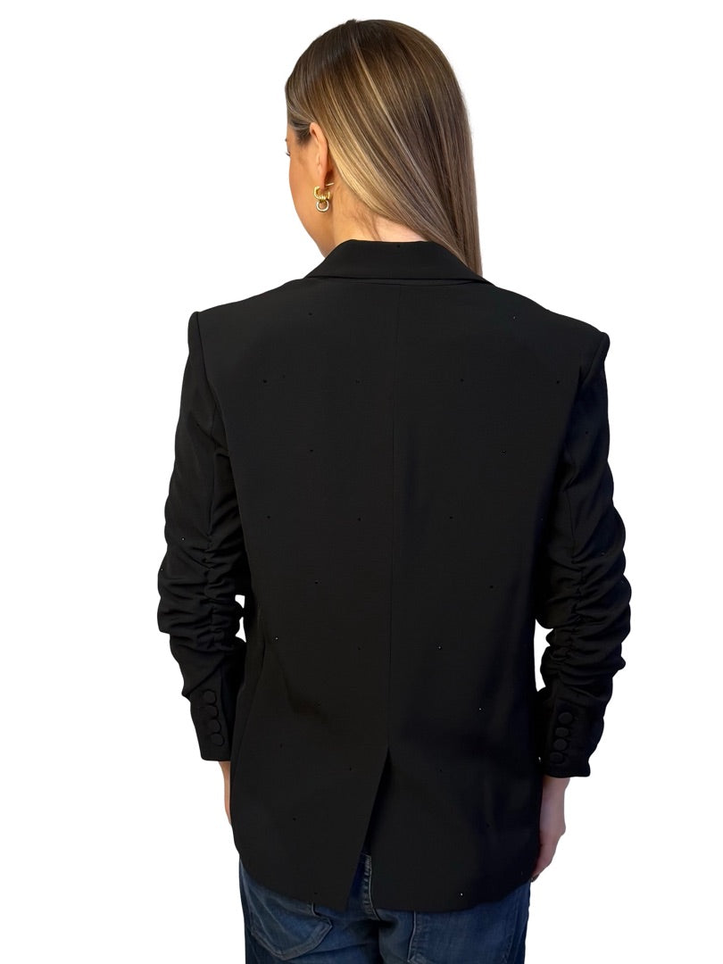 Generation Love Black 'Nadia' Crystal Blazer W Cinched Sleeve. Size: M