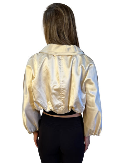 Dolce & Gabbana Cream VIntage Silk Crop Jacket. Size: 42