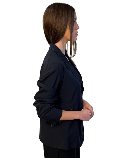 Jil Sander Navy Wool Blazer w/ Contrast Stitch. Size: 40