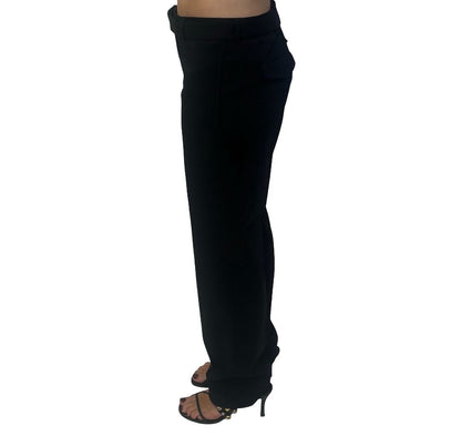 Prada Black Wool Belted Trousers. Size: 42