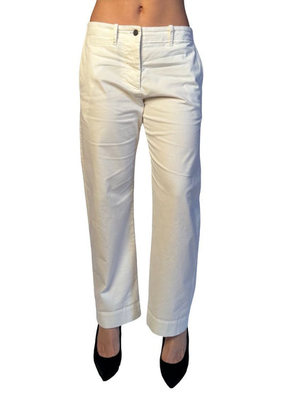 Nili Lotan 'Megan' White Cotton Pants. Size: 4
