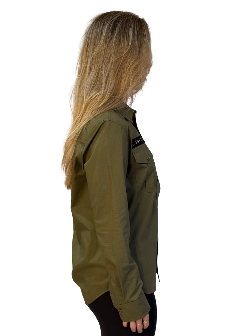 Zadig & Voltaire Khaki Cotton Pocketed Shirt. Size: L