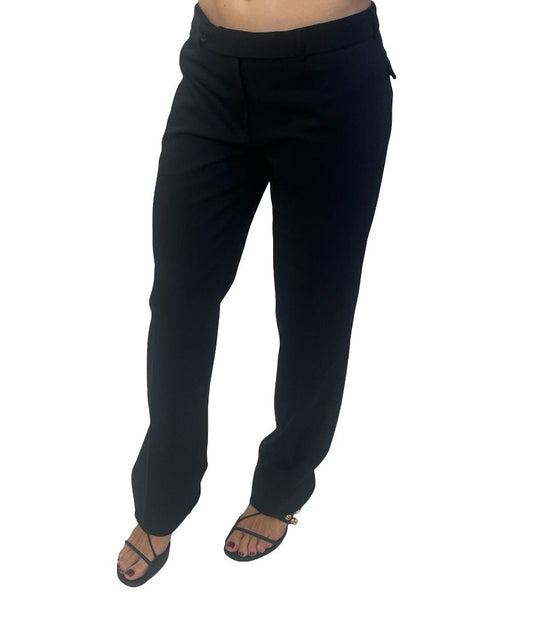 Prada Black Wool Belted Trousers. Size: 42