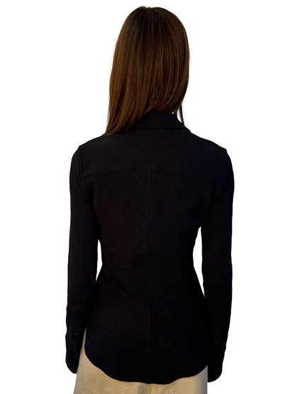alexanderwang.t Black Textured Knit Shirt. Size: S