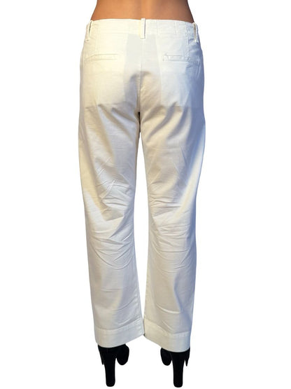 Nili Lotan 'Megan' White Cotton Pants. Size: 4