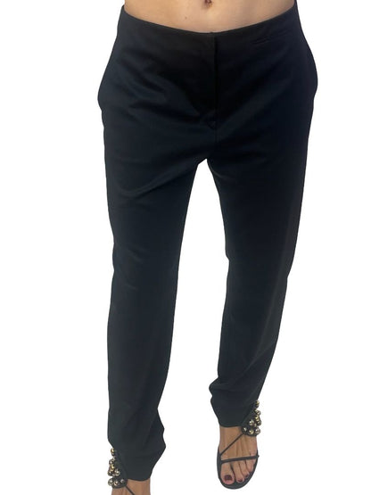 Jil Sander Black Wool Beltless Trousers. Size: 38