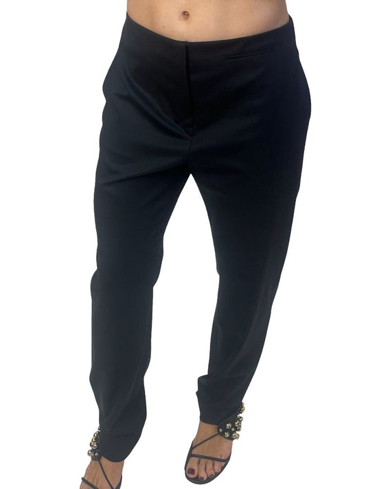Jil Sander Black Wool Beltless Trousers. Size: 38