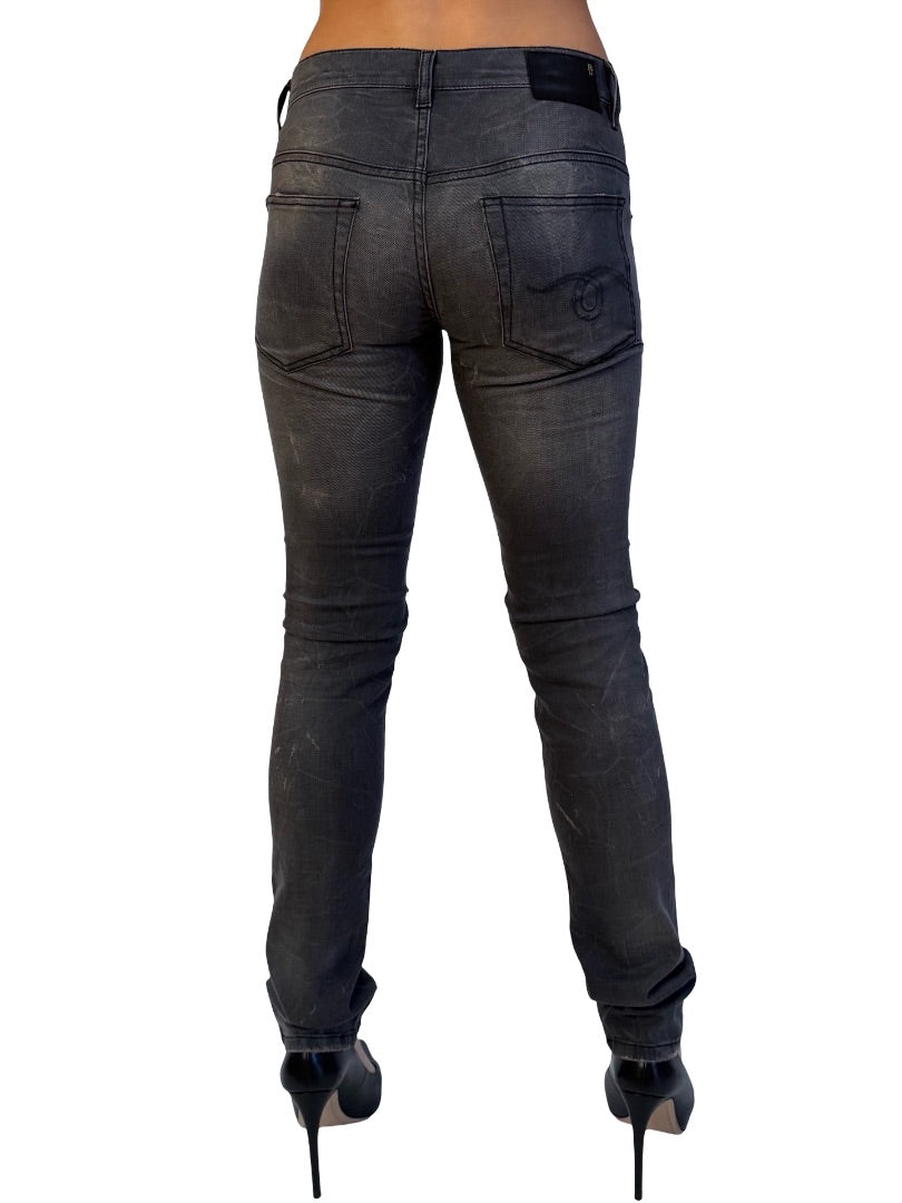 R13 Grey Marble Ripped Skate Jean. Size: 27
