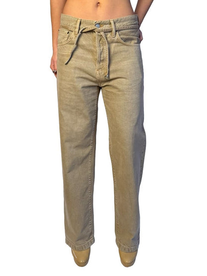 Acne Studios Sand Loose Fit Straight Leg Belted Jeans. Size: 28