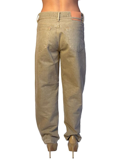 Acne Studios Sand Loose Fit Straight Leg Belted Jeans. Size: 28
