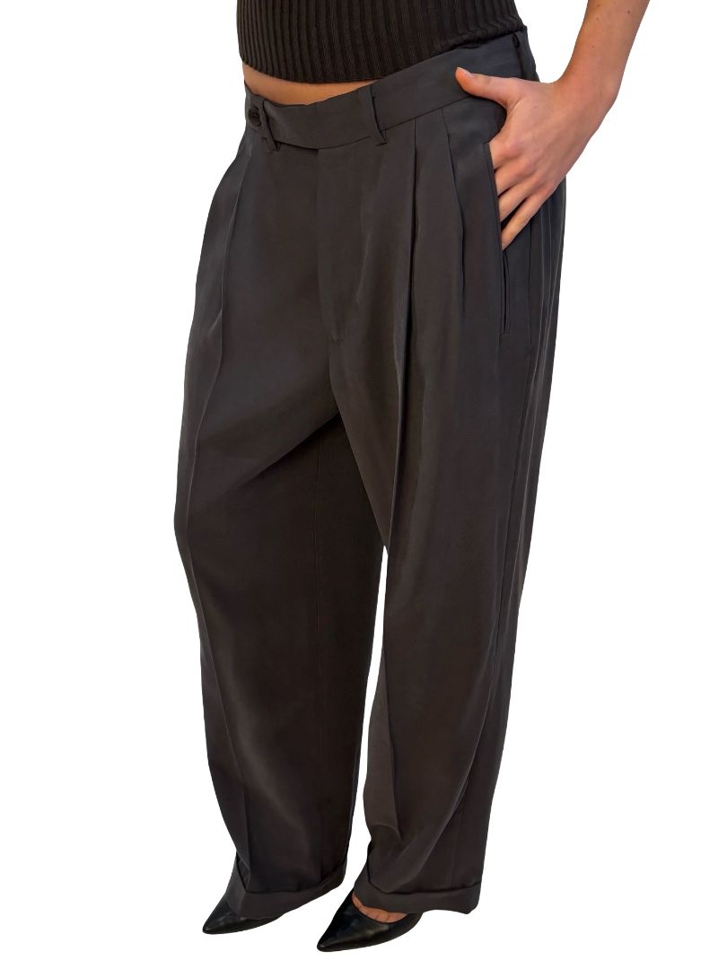 Tibi Grey Pleated Trousers. Size: 4