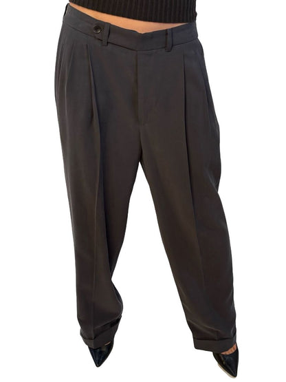 Tibi Grey Pleated Trousers. Size: 4