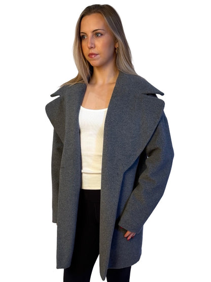 Anine Bing Grey Wool Blend Short Coat. Size: L