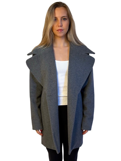 Anine Bing Grey Wool Blend Short Coat. Size: L