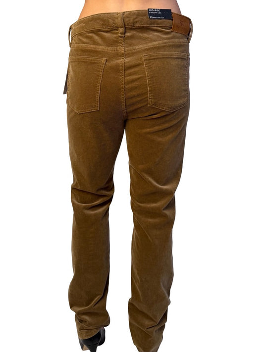 Ralph Lauren Camel Mid Rise Straight Leg Cord Pants. Size: 10
