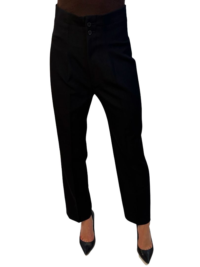 Y's Yohji Yamamoto Black Wool Trousers. Size: 2