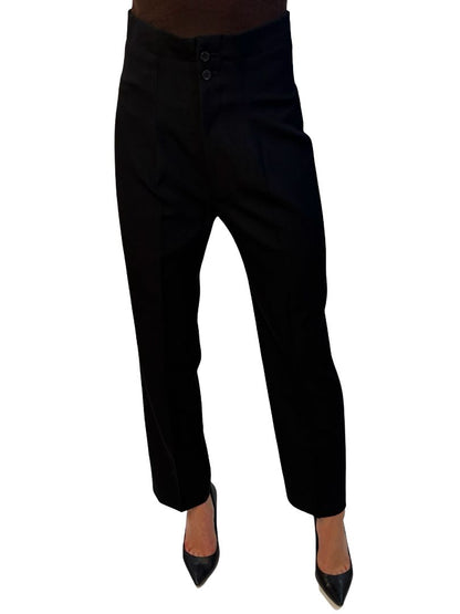 Y's Yohji Yamamoto Black Wool Trousers. Size: 2