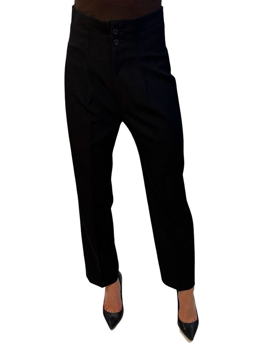 Y's Yohji Yamamoto Black Wool Trousers. Size: 2