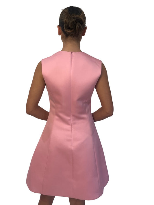 Leo Lin 'Nicola' Pink V-Neck Midi Dress. Size: 8