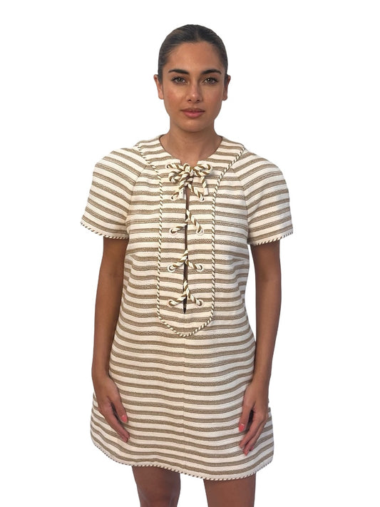 Zimmermann Neutral 'High Tide Laced Tunic' Dress. Size: 3