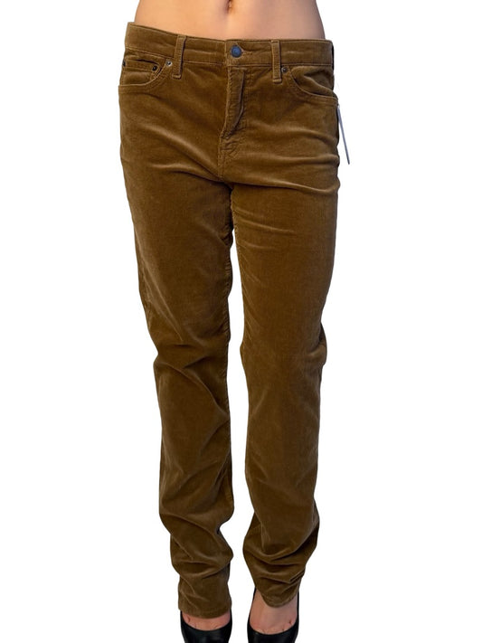 Ralph Lauren Camel Mid Rise Straight Leg Cord Pants. Size: 10