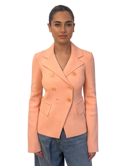 Scanlan Theodore Light Pink Crepe Knit Tailored Jacket. Size: XS