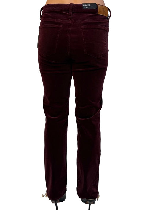 Ralph Lauren Burgundy Petite Mid Rise Straight Leg Pant. Size: 10P