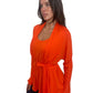 Hermes Orange Singlet w Attached Long Sleeve Cardigan & Belt. Size: 42